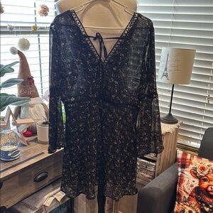 Beyond the Radar Floral Black Dress